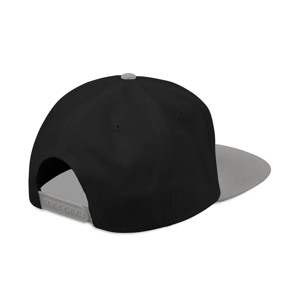 Embroidered Nova Snapback Hat – Black/Charcoal Flat Brim Cap